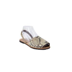 Ishvara Womens Animal Print Slip-on Open Toe Sandals Beige Size Eur 37
